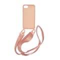 Miniatyrbild 4 av 4: Apple iPhone 7/8/SE 2020 Liquid Silicone Case with Neck Strap High Quality Sand Pink