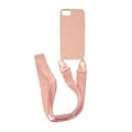 Miniatyrbild 1 av 4: Apple iPhone 7/8/SE 2020 Liquid Silicone Case with Neck Strap High Quality Sand Pink
