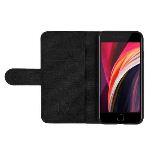 RV Flip Stand TPU Leather Case Black for Apple iPhone 7/8/SE 2020 High Quality