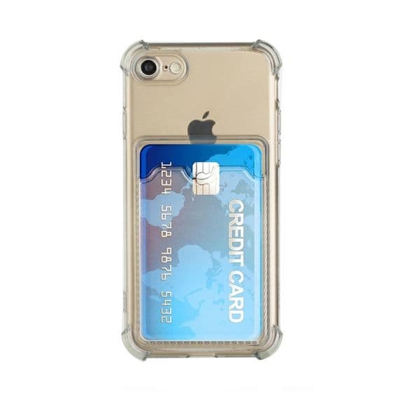 iPhone 7/8/SE 2020 TPU Shockproof Protective Wallet Case Black