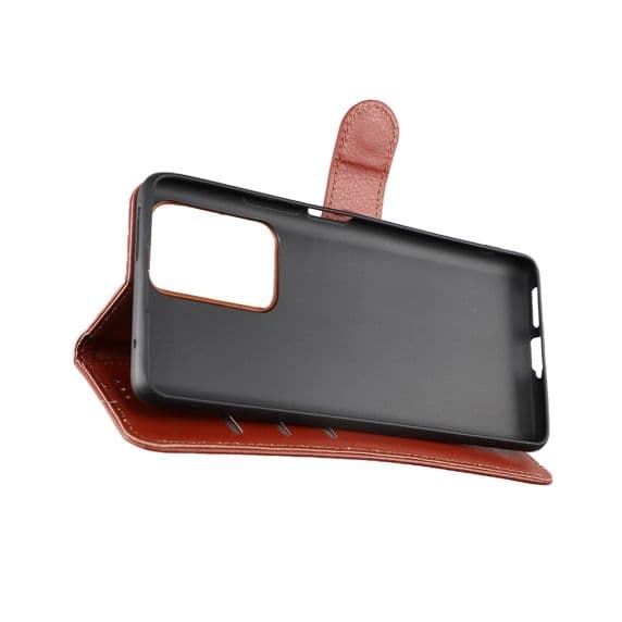 Flip Stand Leather Wallet Case For Xiaomi 11T/Xiaomi 11T Pro Brown