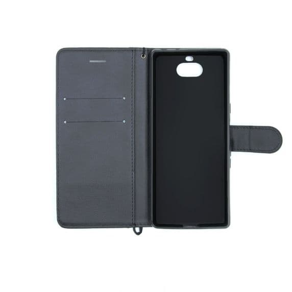 Flip Stand Leather Wallet Case For Sony Xperia 10 Black
