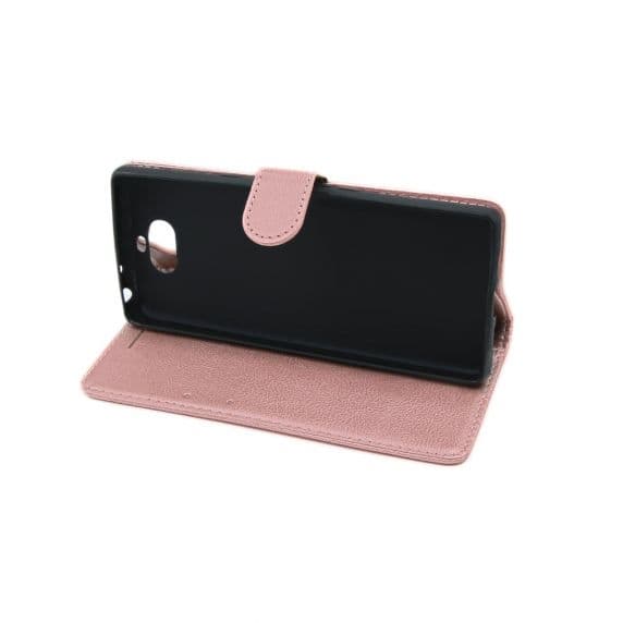 Flip Stand Leather Wallet Case For Sony Xperia 10 Pink
