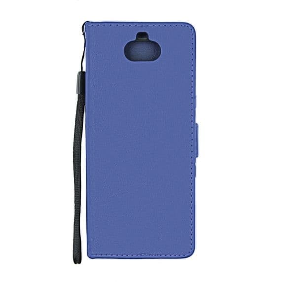 Flip Stand Leather Wallet Case For Sony Xperia 10 Blue