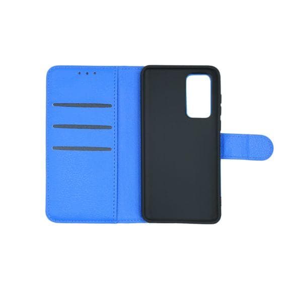Flip Stand Leather Wallet Case For Huawei P40 Blue