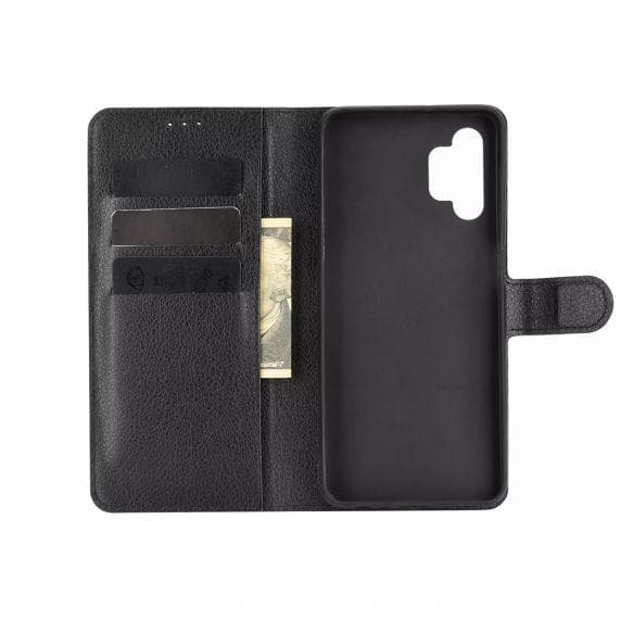 Samsung Galaxy A32 5G FliP Magnetic FliP Stand TPU+PC Leather Case Black