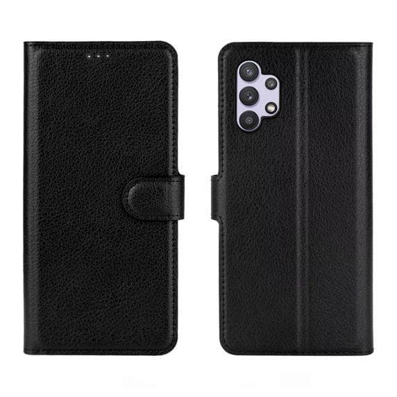 Samsung Galaxy A32 5G FliP Magnetic FliP Stand TPU+PC Leather Case Black
