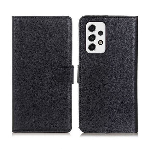 Flip Stand Leather Wallet Case For Samsung Galaxy A52s Black