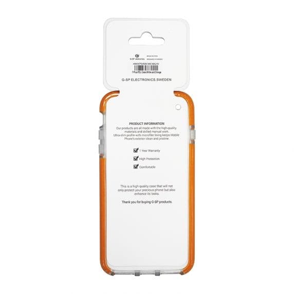 Fitted Case For iPhone 7 Plus/8 Plus White and Orange