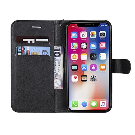 Flip Stand Leather Wallet Case For Samsung Galaxy S10 Lite Black