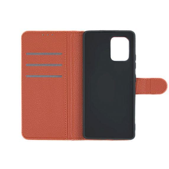 Flip Stand Leather Wallet Case For Samsung Galaxy S10 Lite Brown