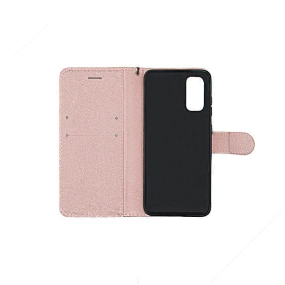 Flip Stand Leather Wallet Case For Samsung Galaxy S20 Pink