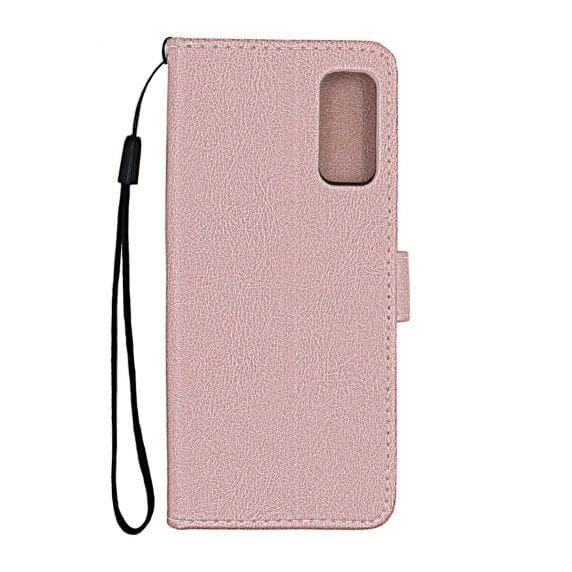 Flip Stand Leather Wallet Case For Samsung Galaxy S20 Pink