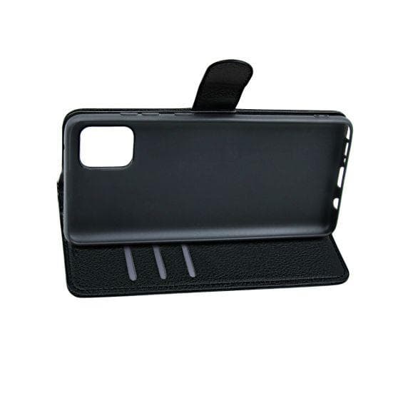 Flip Stand Leather Wallet Case For Samsung Galaxy Note 10 Lite Black