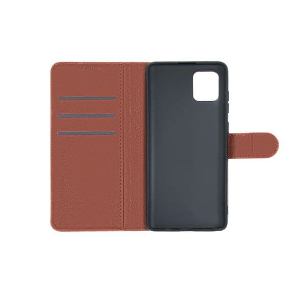 Flip Stand Leather Wallet Case For Samsung Galaxy Note 10 Lite Brown