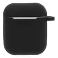 Miniatyrbild 4 av 6: DELTACO Silikonskal för AirPods, mjuk, nyckelringshål, greppvänlig, svart