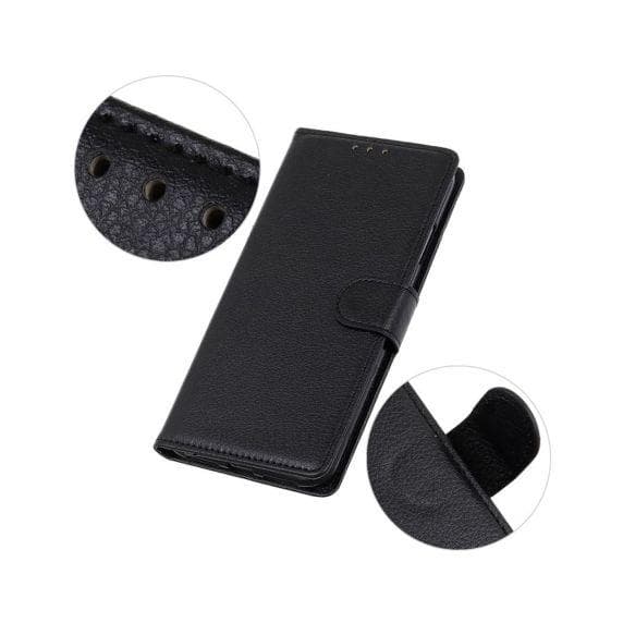 Flip Stand Leather Wallet Case For Xiaomi Redmi Note 10 5G Black