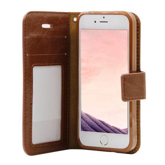 Detachable Leather Case For iPhone 5/5S/5SE Brown