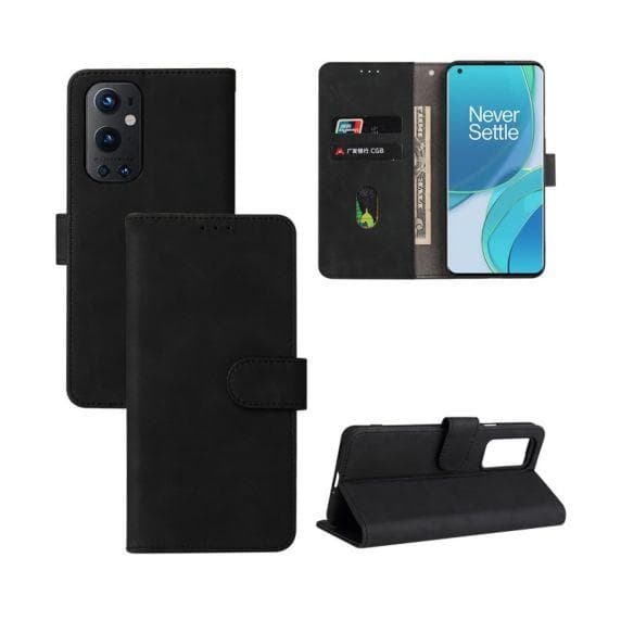 Flip Stand Leather Wallet Case For OnePlus 9 Black