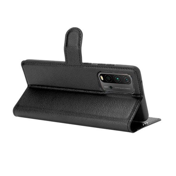Flip Stand Leather Wallet Case For Xiaomi Redmi 9T/ Mi POCO M3 Black