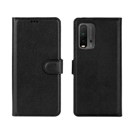 Flip Stand Leather Wallet Case For Xiaomi Redmi 9T/ Mi POCO M3 Black