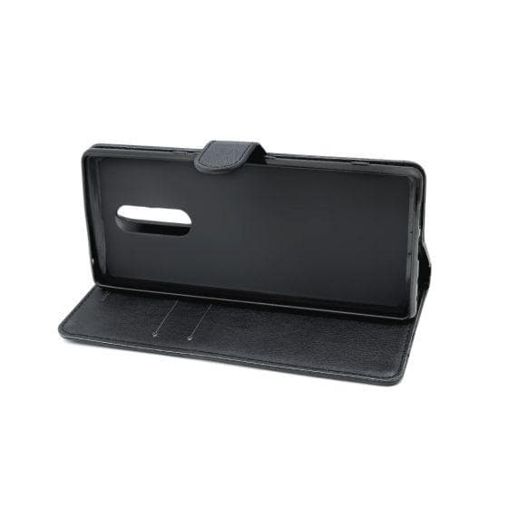 Flip Stand Leather Wallet Case For Sony Xperia 1 Black