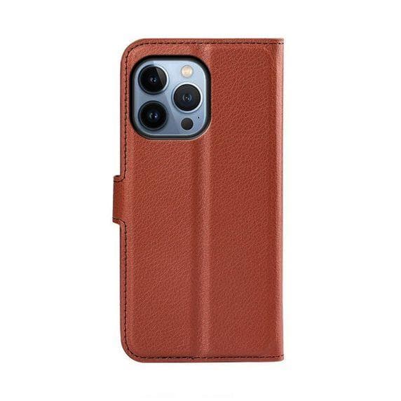iPhone 14 Pro Max Plånboksfodral med Stativ - Brun