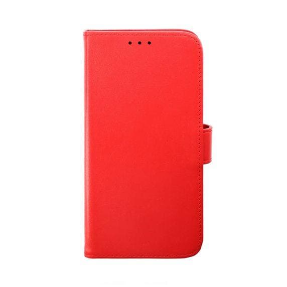 iPhone 14 Plus Plånboksfodral Läder Rvelon Färg Röd