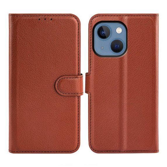 iPhone 14 Plånboksfodral med Stativ - Brun