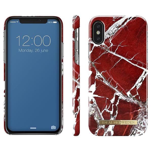 iDeal Of Sweden Fashion Skal för iPhone X/XS - Scarlet Red Marble