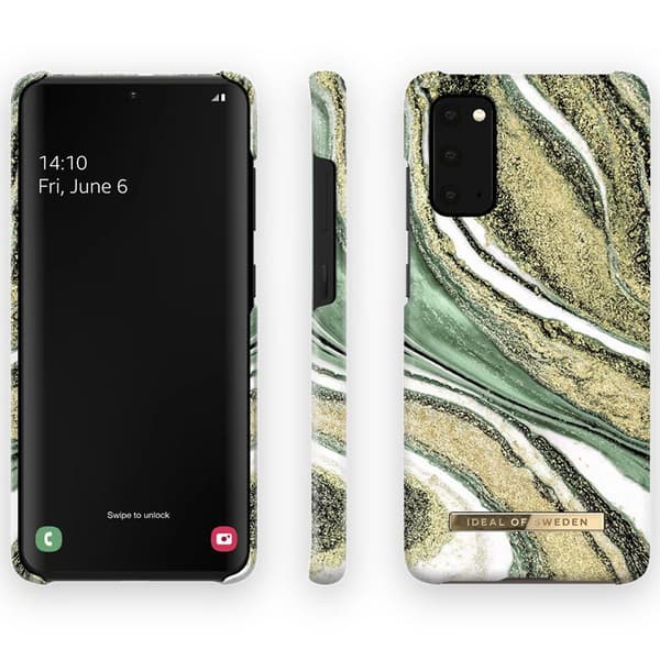 iDeal Of Sweden Fashion Skal för Galaxy S20 - Cosmic Green Swirl