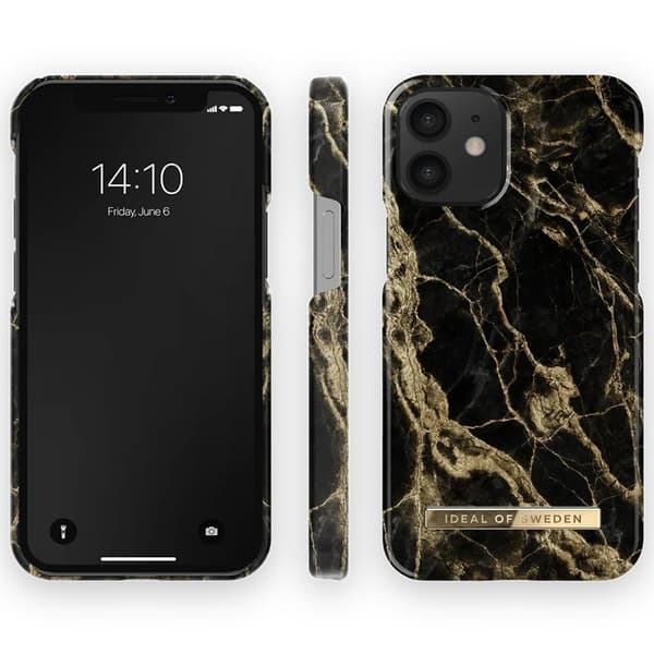 Ideal Of Sweden Fashion Case för iPhone 12 Mini - Golden Smoke Marble