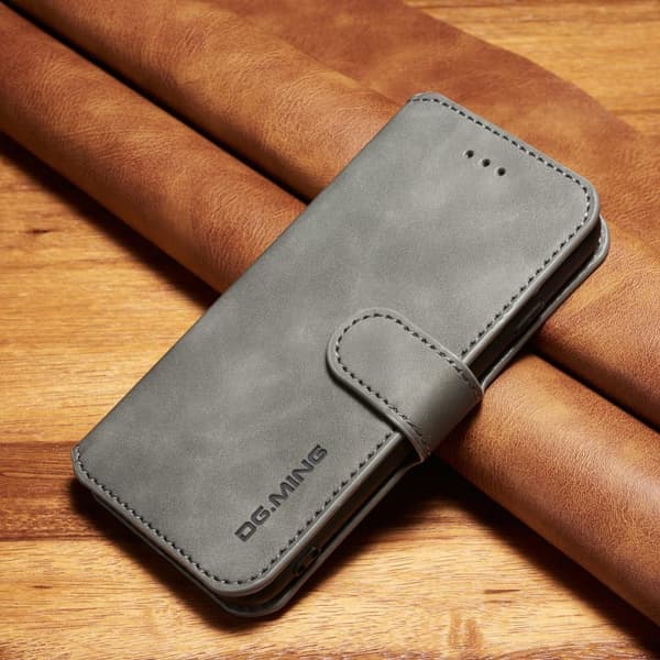 DG.MING Retro Plånboksfodral till iPhone 7, 8 & SE 2020 - Grå
