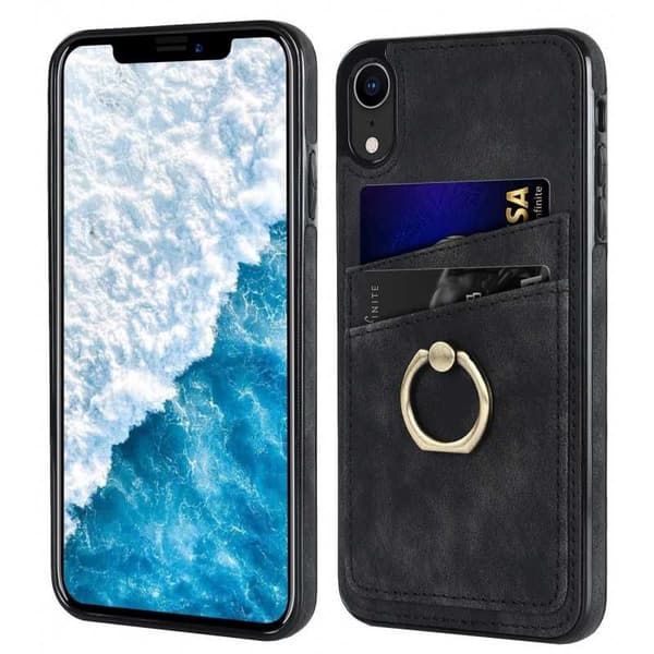 iPhone XR -matkapuhelimen suojakuori korttitelineellä Retro V4