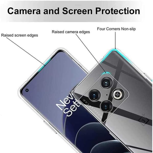 Oneplus 10T Stöttåligt Genomskinligt Skal Simple