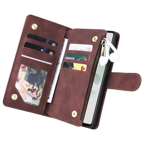 Google Pixel 7 multifunktionelt pung etui Lynlås 8-lomme