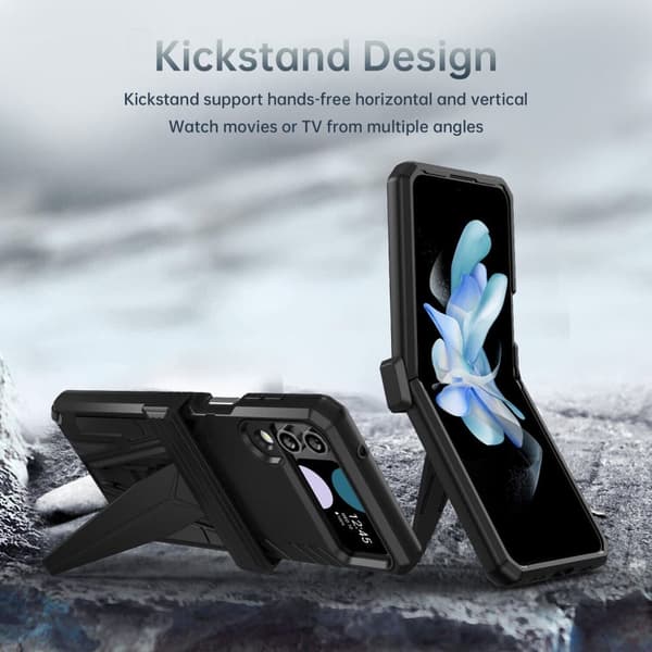 Samsung GalaxyZ FLIP 4- Etui Stødsikker magnetisk Armor Case - SORT