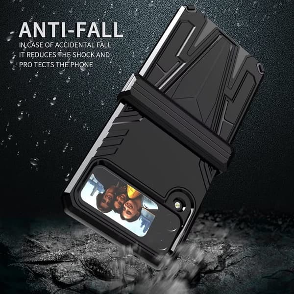 Samsung GalaxyZ FLIP 4- Etui Stødsikker magnetisk Armor Case - SORT