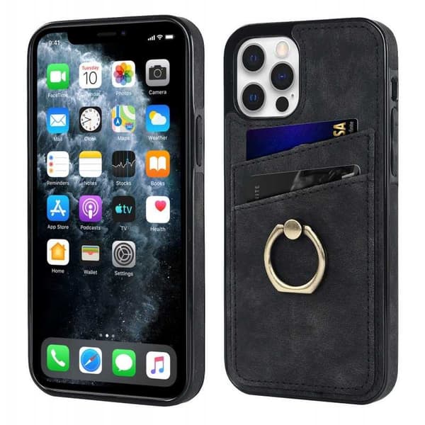 iPhone 11 Pro Max Mobilskal med Korthållare Retro V4