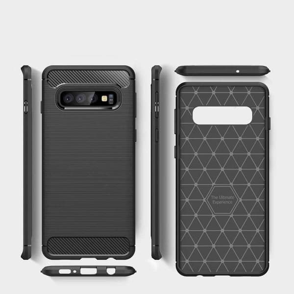 Samsung Galaxy S10 - Litchi skin TPU Case Cover Black