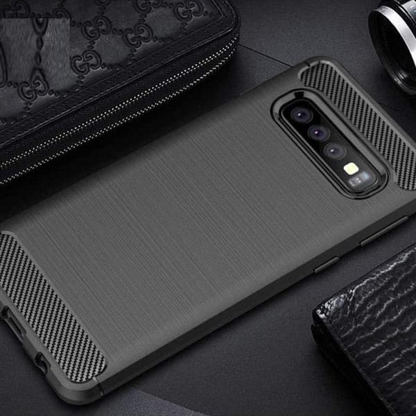 Samsung Galaxy S10 - Litchi skin TPU Case Cover Black