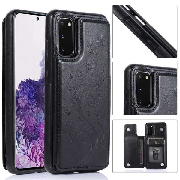 Samsung S20 Plus Stöttåligt Skal Korthållare 3-FACK Flippr V2 Svart