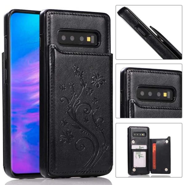 Samsung S10 Plus Stöttåligt Skal Korthållare 3-FACK Flippr V2 Svart