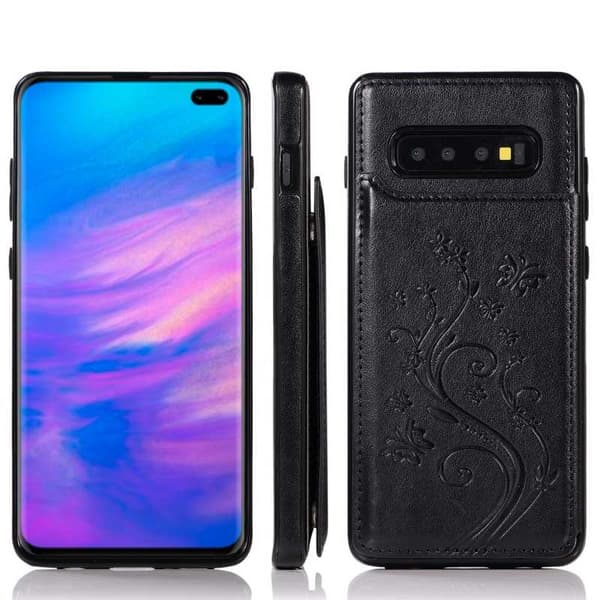 Samsung S10 Plus Stöttåligt Skal Korthållare 3-FACK Flippr V2 Svart
