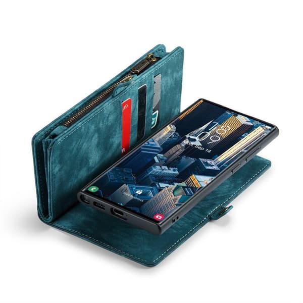 CaseMe Lompakkokotelo 11-kortti Samsung Galaxy S23 Ultra - Sininen