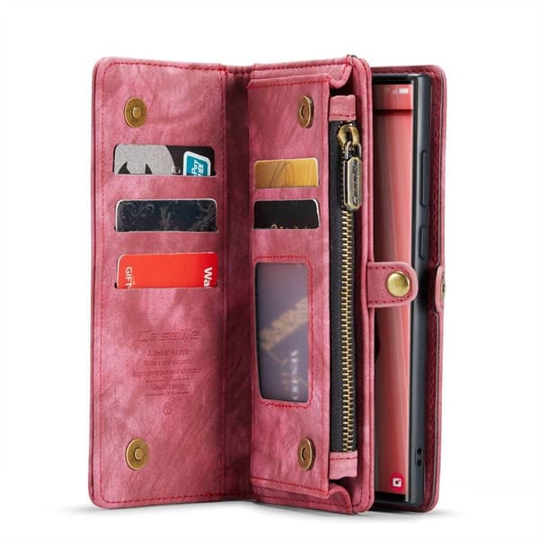 Multi Wallet CaseMe 11-kort Samsung Galaxy S23 Ultra - Rød