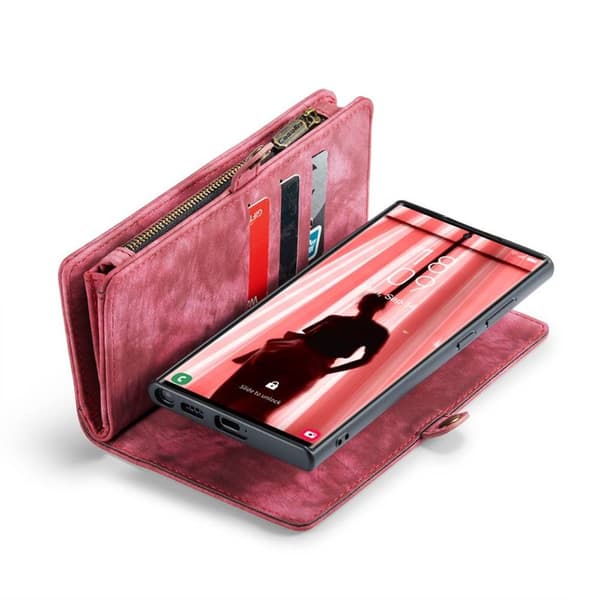Multi Wallet CaseMe 11-kort Samsung Galaxy S23 Ultra - Rød