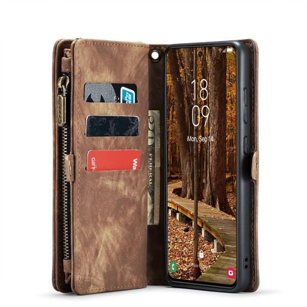 Multi Wallet CaseMe 11-kort Samsung Galaxy S23 - Brun