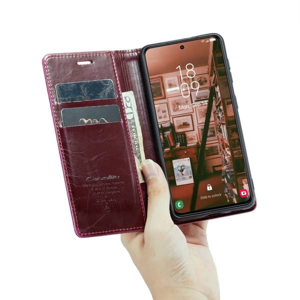 CaseMe Wallet 3-kort Samsung Galaxy S23 - Vinrød