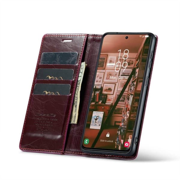 CaseMe Wallet 3-kort Samsung Galaxy S23 - Vinrød